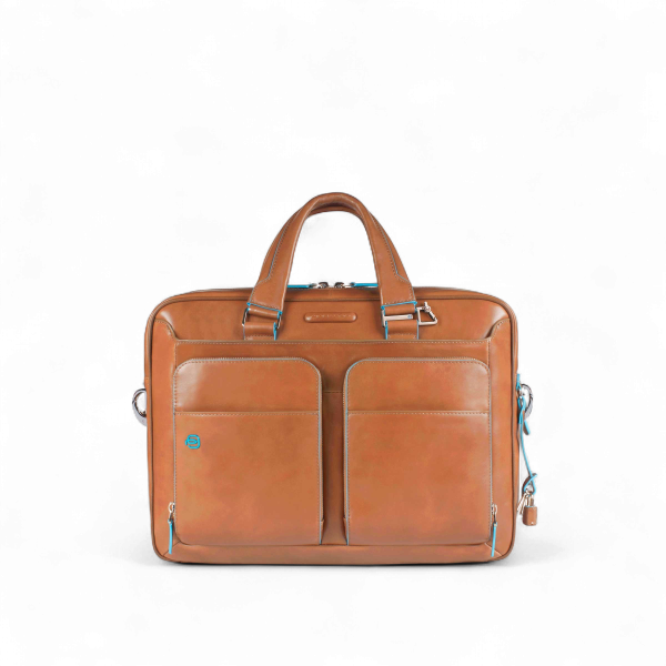 Piquadro Cartella Porta PC 14" in Pelle, Sabbia