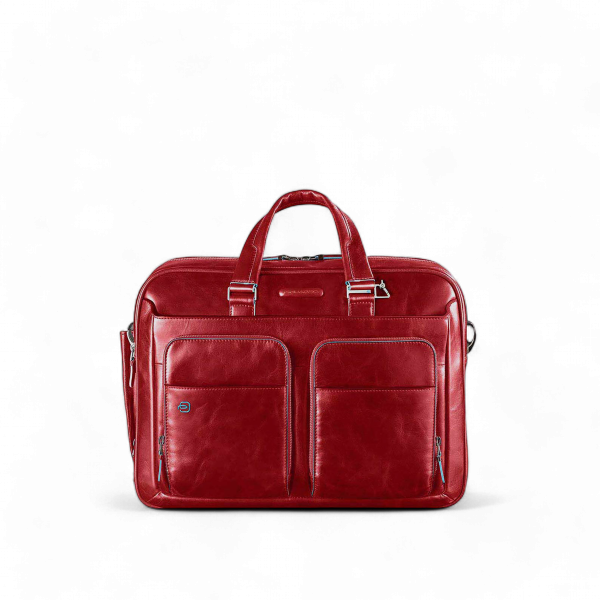 Piquadro Cartella Porta PC 14" in Pelle, Rossa