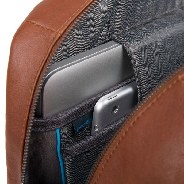 Piquadro Zaino in Pelle Porta PC 15.6", Cuoio