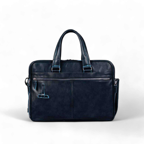 Piquadro Cartella Porta PC 15" in Pelle, Blu