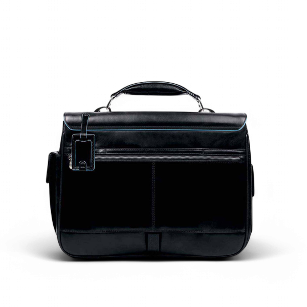 Piquadro Borsa Porta PC 15.6" in Pelle, Nera
