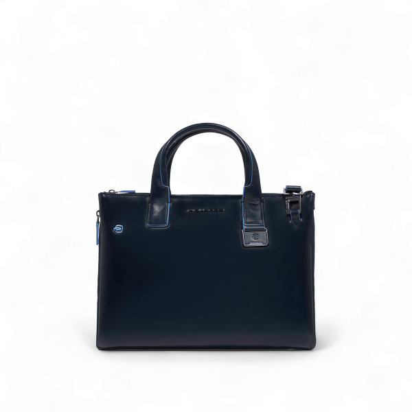 Piquadro Borsa Porta PC 14" Espandibile in Pelle, Blu - CA6857B2/BLU2