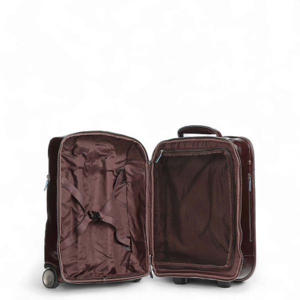 Piquadro Trolley Cabina in Pelle, Mogano