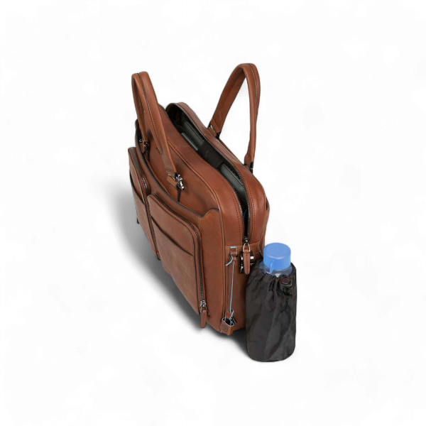 Piquadro Cartella Porta PC 14" in Pelle, Cuoio