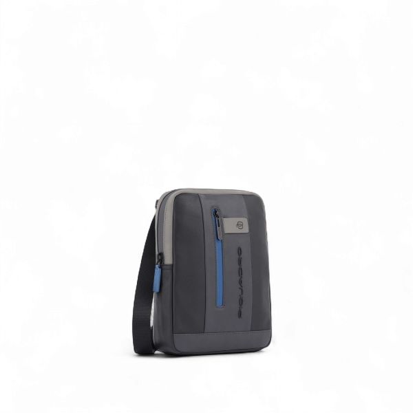 Piquadro Borsello Urban Porta Tablet 11" in Pelle, Nero e Grigio