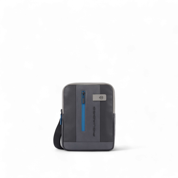 Piquadro Borsello Urban Porta Tablet 11" in Pelle, Nero e Grigio