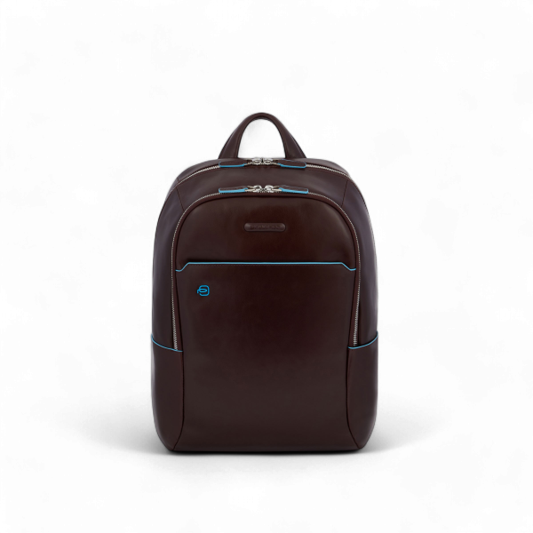 Piquadro Zaino in Pelle Porta PC 14", Mogano