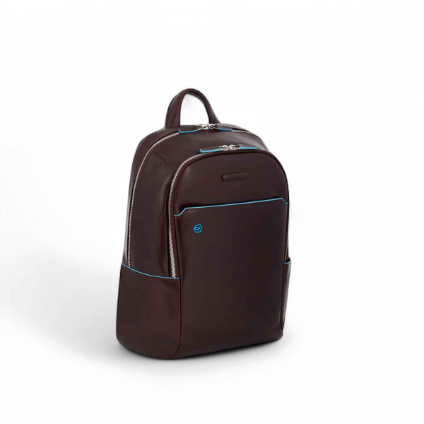 Piquadro Zaino in Pelle Porta PC 14", Mogano