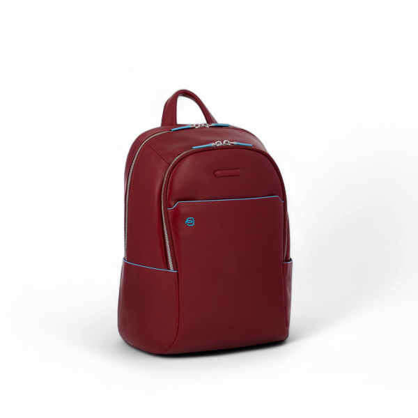 Piquadro Zaino in Pelle Porta PC 14", Rosso