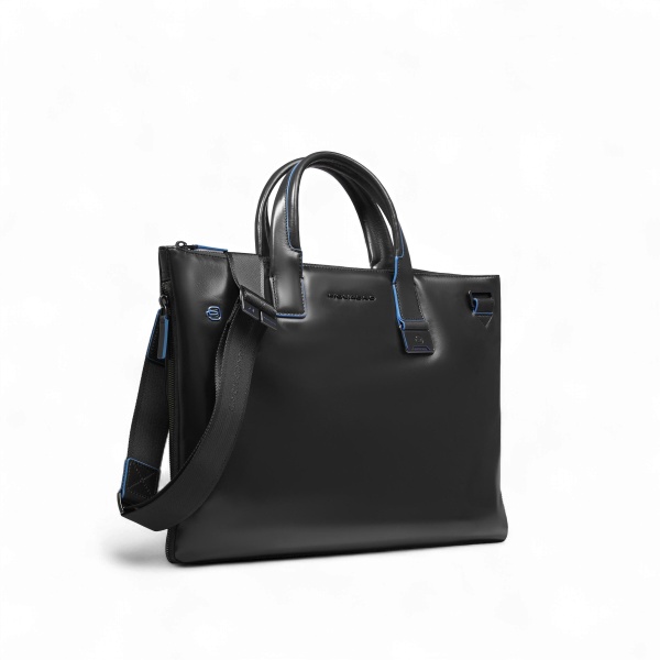 Piquadro Cartella Sottile Espandibile Porta PC 15.6" in Pelle, Nera - CA4021B2/N