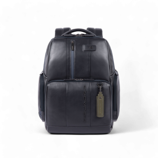 Piquadro Zaino Urban in Pelle Porta PC 15.6", Blu
