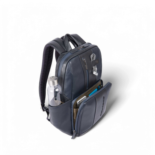 Piquadro Zaino Urban in Pelle Porta PC 14", Blu