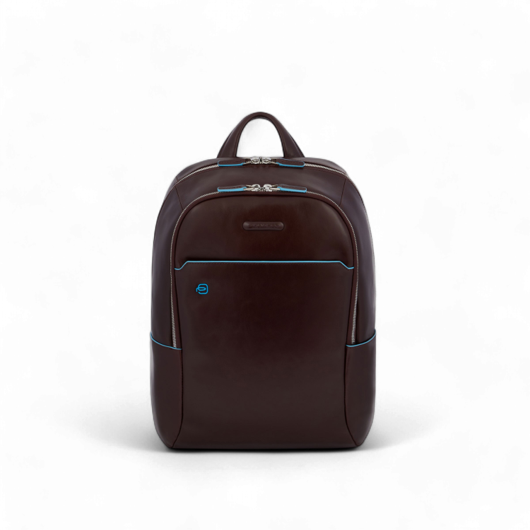 Piquadro Zaino in Pelle Porta PC 14", Mogano