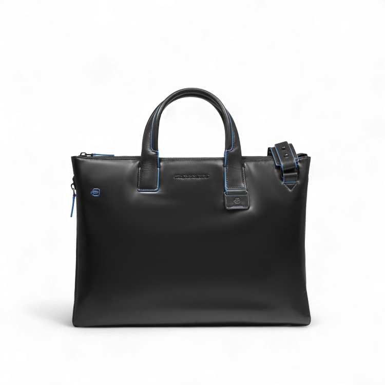 Piquadro Cartella Sottile Espandibile Porta PC 15.6" in Pelle, Nera - CA4021B2/N